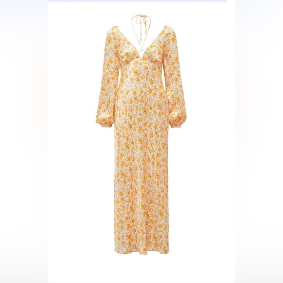 Ever New Billie Satin Tie Midi Dress โ  US 6 - Picture 2 of 14